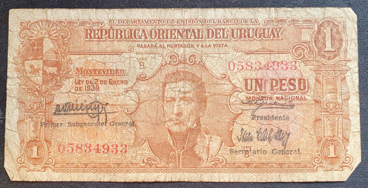 Uruguay 1 Peso 1939 Biljet