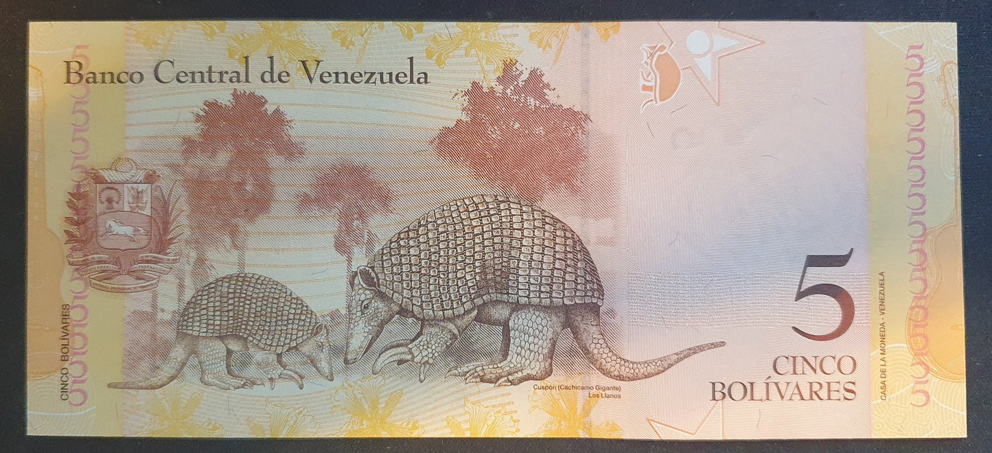 Venezuela 5 Bolivares 2011 Biljet