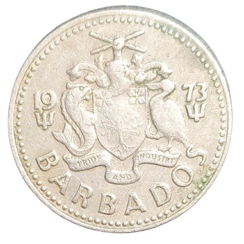 Barbados 25 Cents 1973