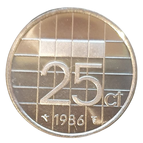 Nederland 25 Cent 1986 UNC