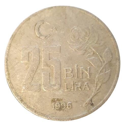 Turkije 25 Lira 1996