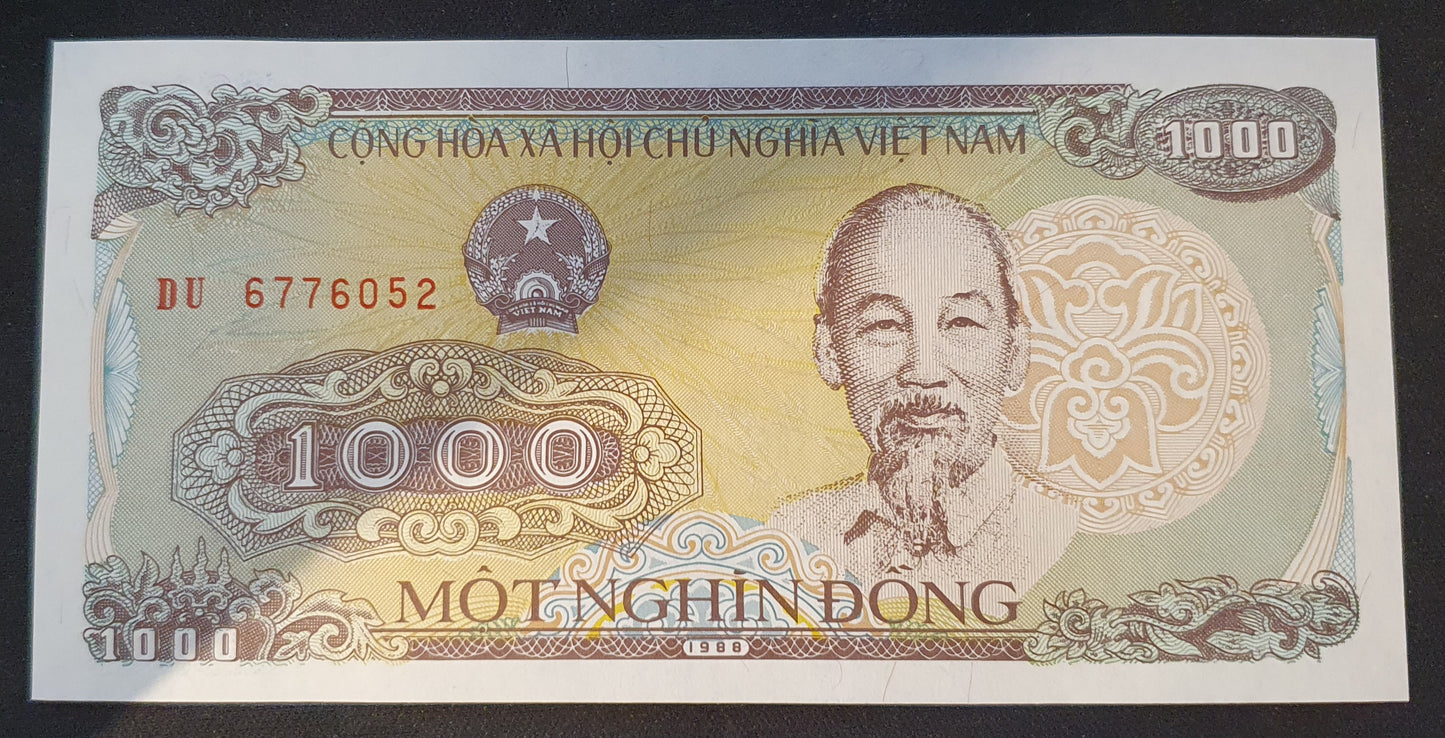 Vietnam 1000 Dong 1988 Biljet UNC