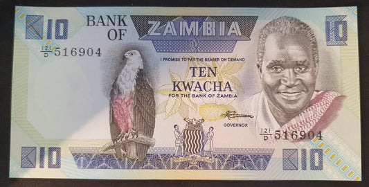 Zambia 10 Kwacha Biljet UNC