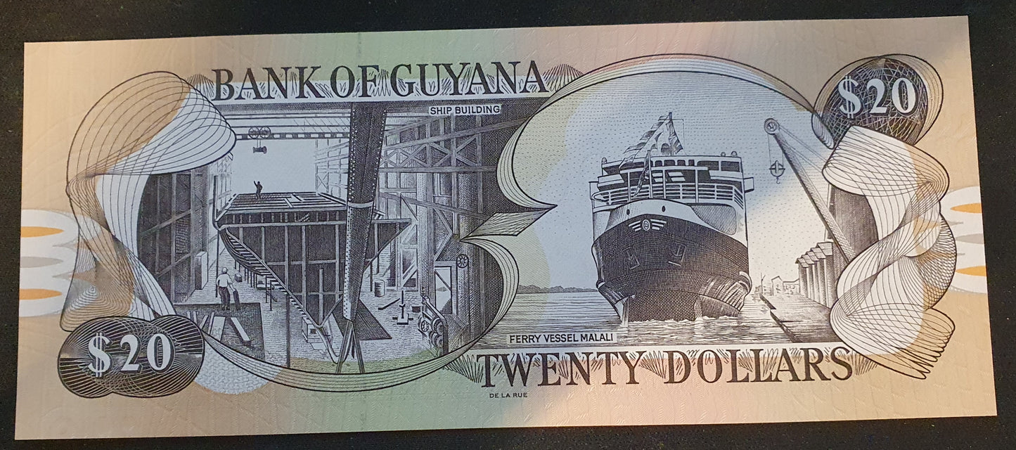 Guyana 20 Dollars UNC Biljet