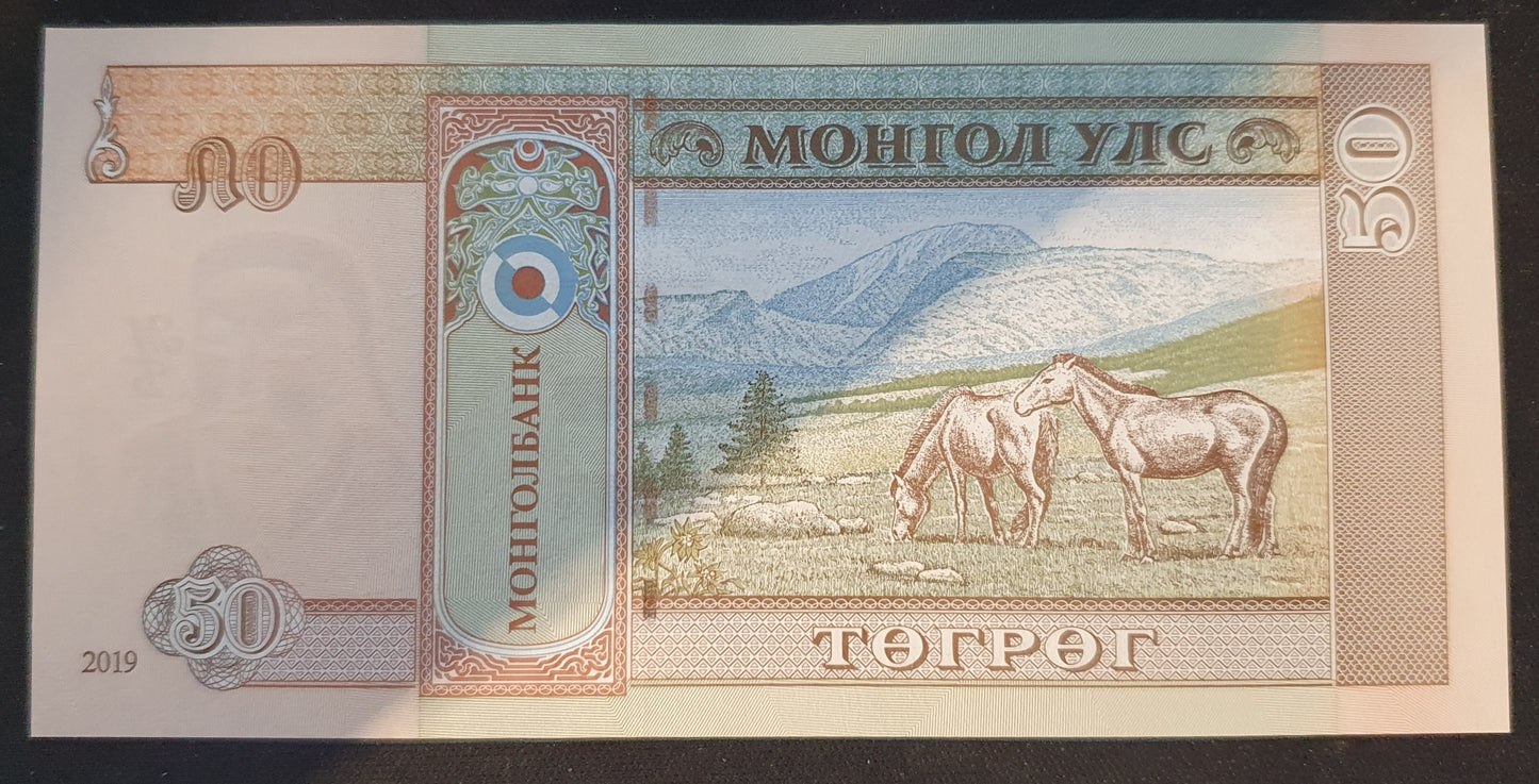 Mongolie 50 Tugrik 2019 UNC Biljet