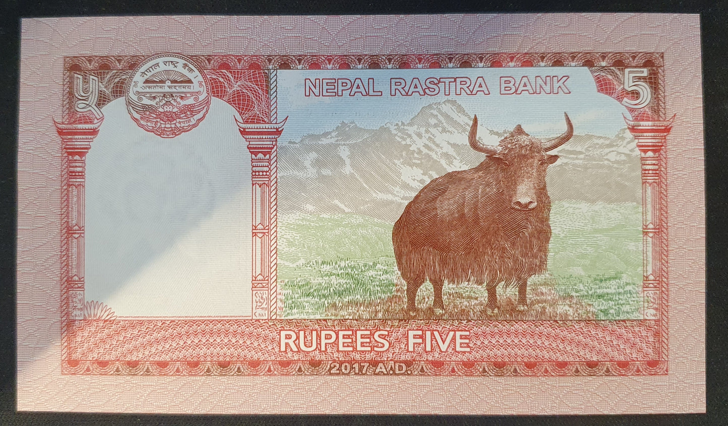 Nepal 5 Rupees 2017 UNC Biljet