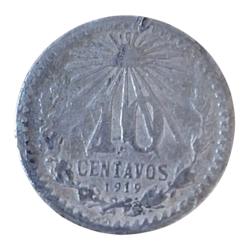 Mexico 10 Centavos 1919 Zilver