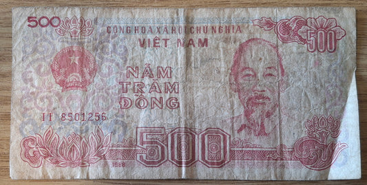 Vietnam 500 Dong 1988 Biljet