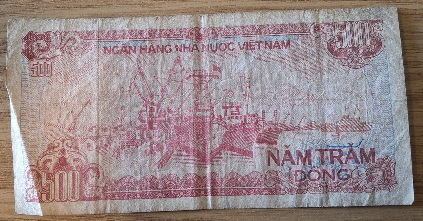 Vietnam 500 Dong 1988 Biljet