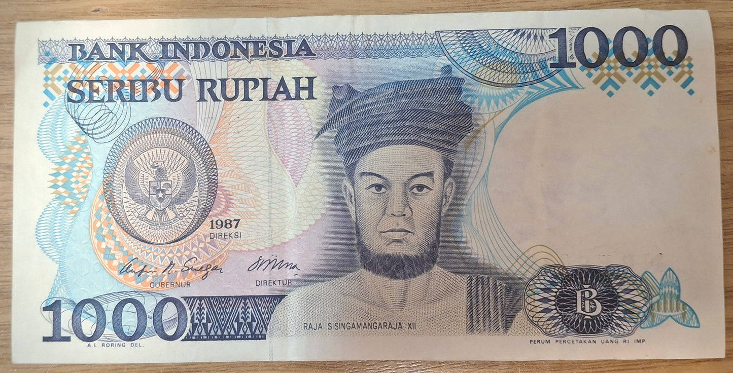 Indonesie 1000 Rupiah 1987 Biljet