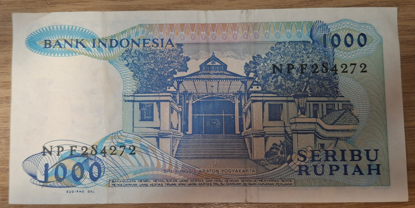 Indonesie 1000 Rupiah 1987 Biljet