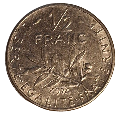 Frankrijk 1/2 Franc 1974