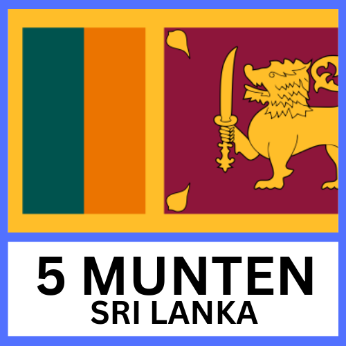 5 Willekeurige Munten Sri Lanka