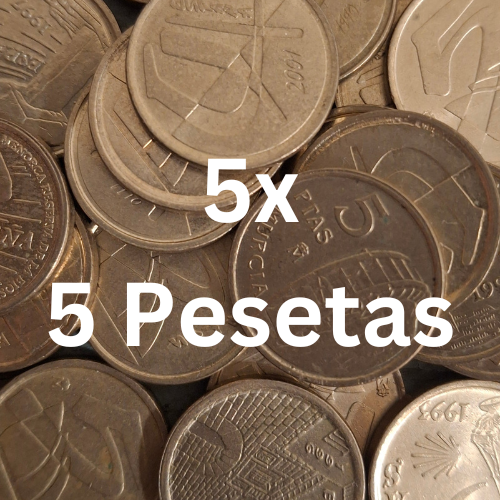 Spanje 5x 5 Pesetas