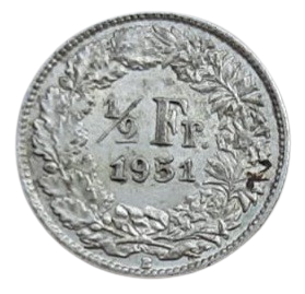 Zwitserland 1/2 Franc 1951