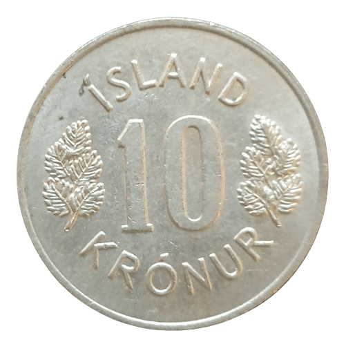 IJsland 10 Kronur 1971 - Munten Punt