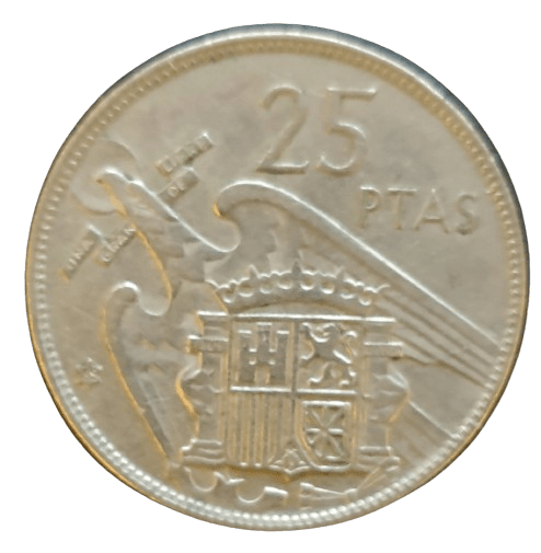 Spanje 25 Pesetas 1957 - Munten Punt