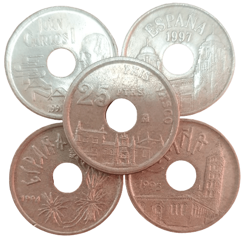 Spanje 5x 25 Pesetas - Munten Punt