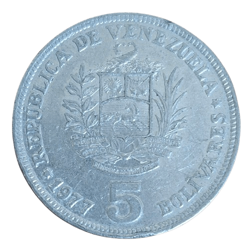 Venezuela 5 Bolivares 1977 - Munten Punt