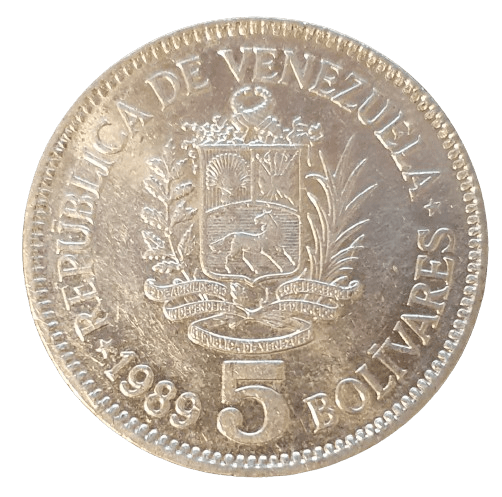 Venezuela 5 Bolivares 1989 - Munten Punt